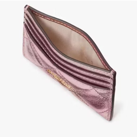 Kate Spade Glimmer Quilted Metallic Mitten Pink LEATHER Boxed Crossbody … - Picture 9 of 14